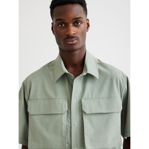 Woodbird Banks Rib-Tech Skjorte, Dust Green, L