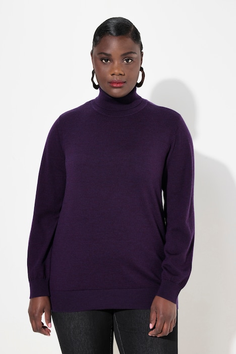 Rollkragen, Pullover, Merinowolle, Classic Fit, Langarm