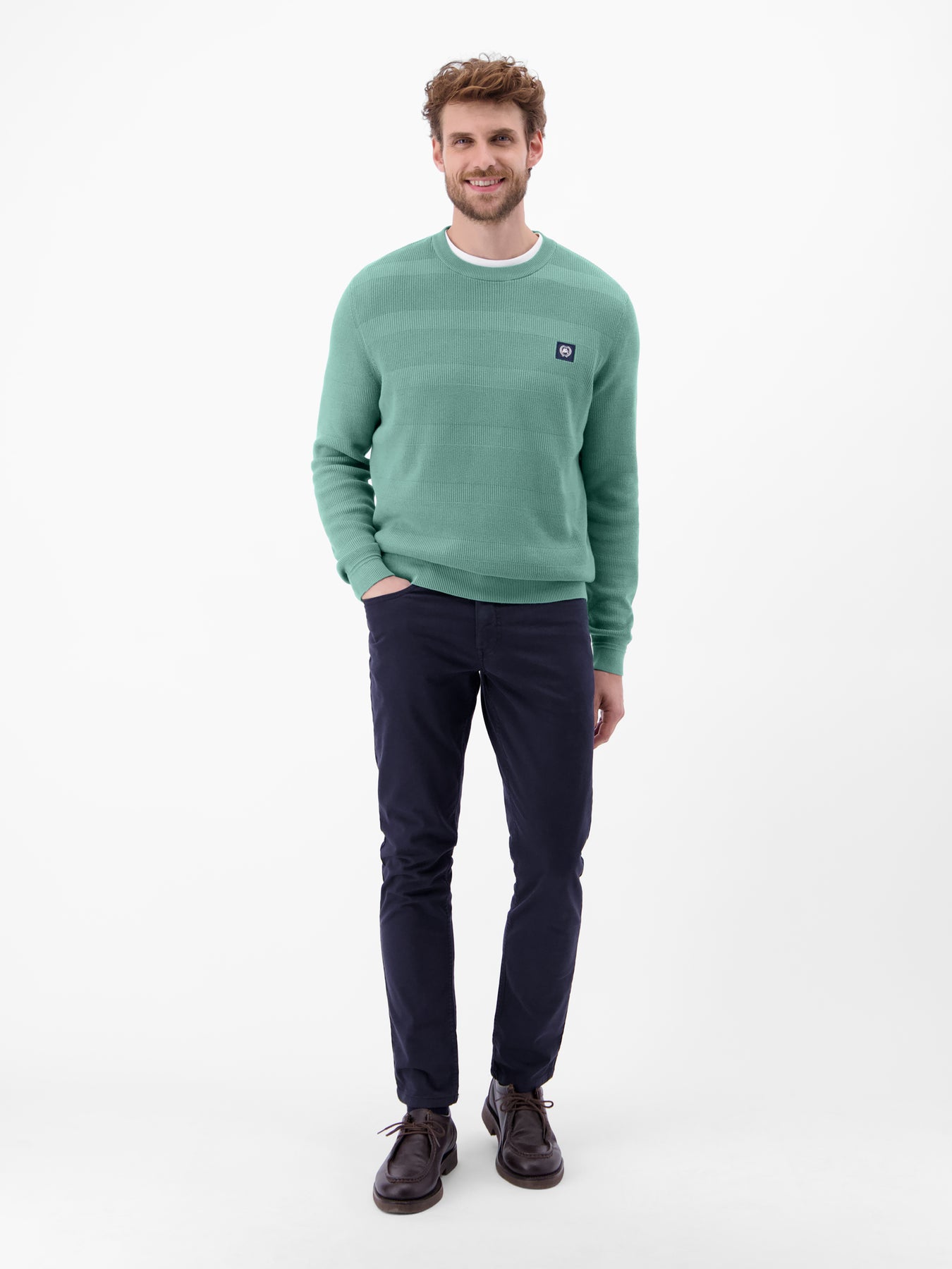 Strickpullover für Herren, tonal gestreift
