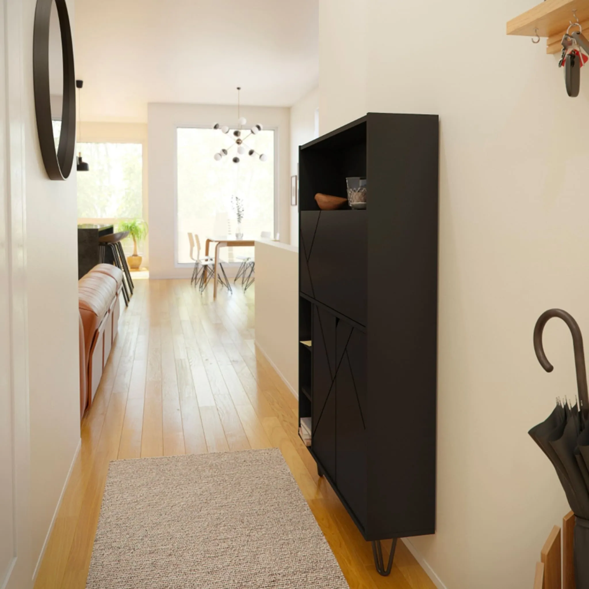 Nexera Bureau Mural Slim - Noir