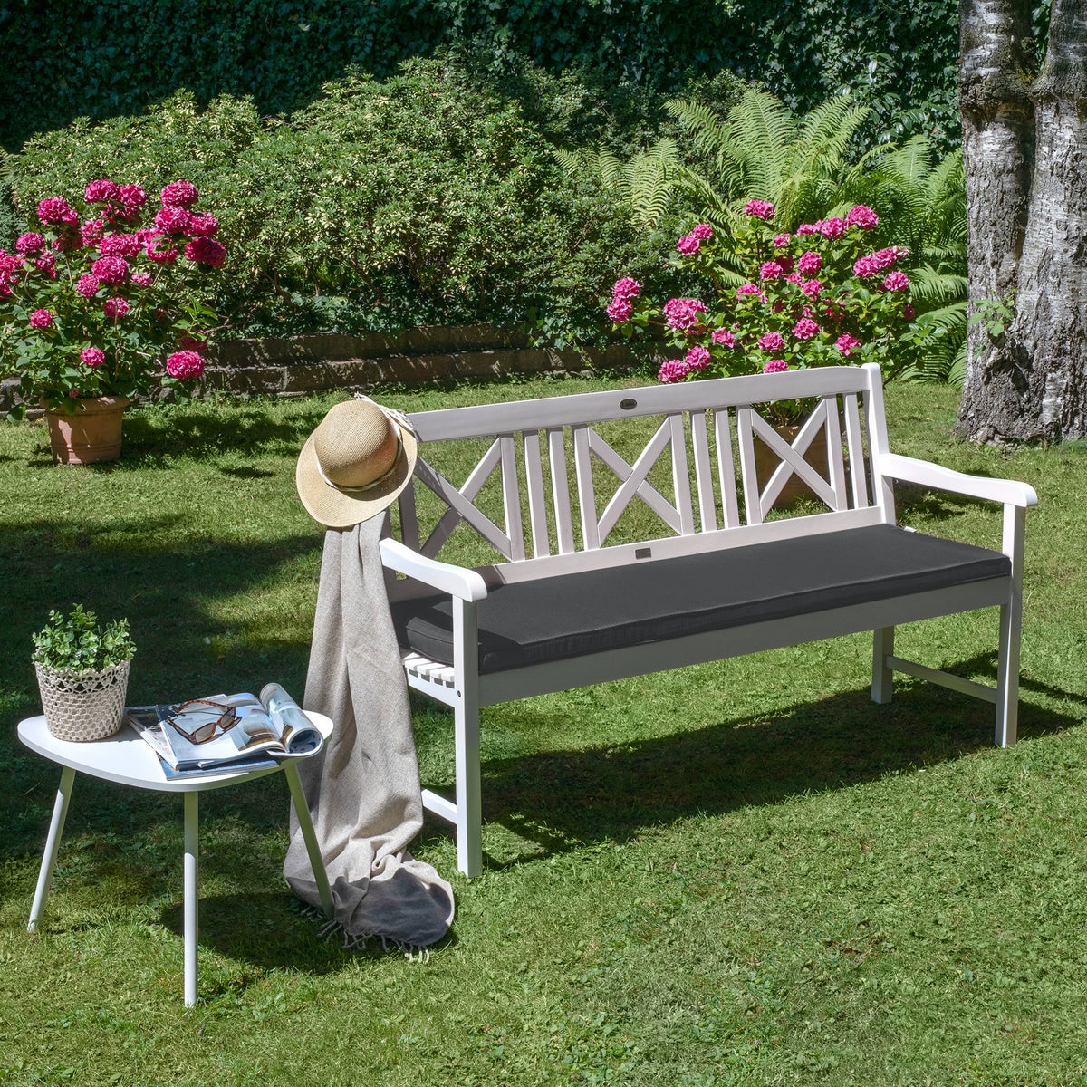 Beautissu Base BK bankkussen 180x48x5cm Grafietgrijs