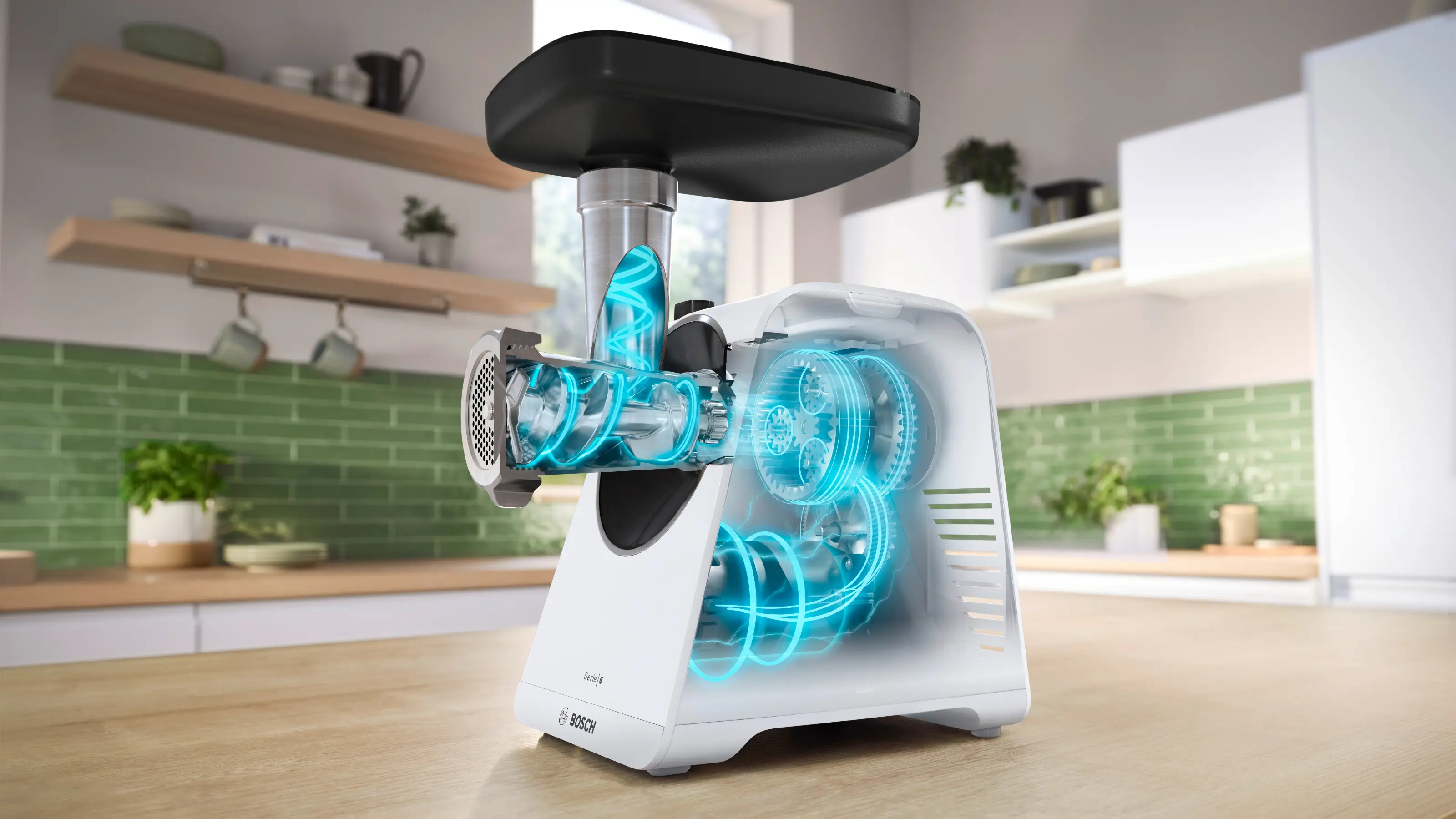 Serie 6 Vleesmolen MultiPower 2100 W Wit, Wit