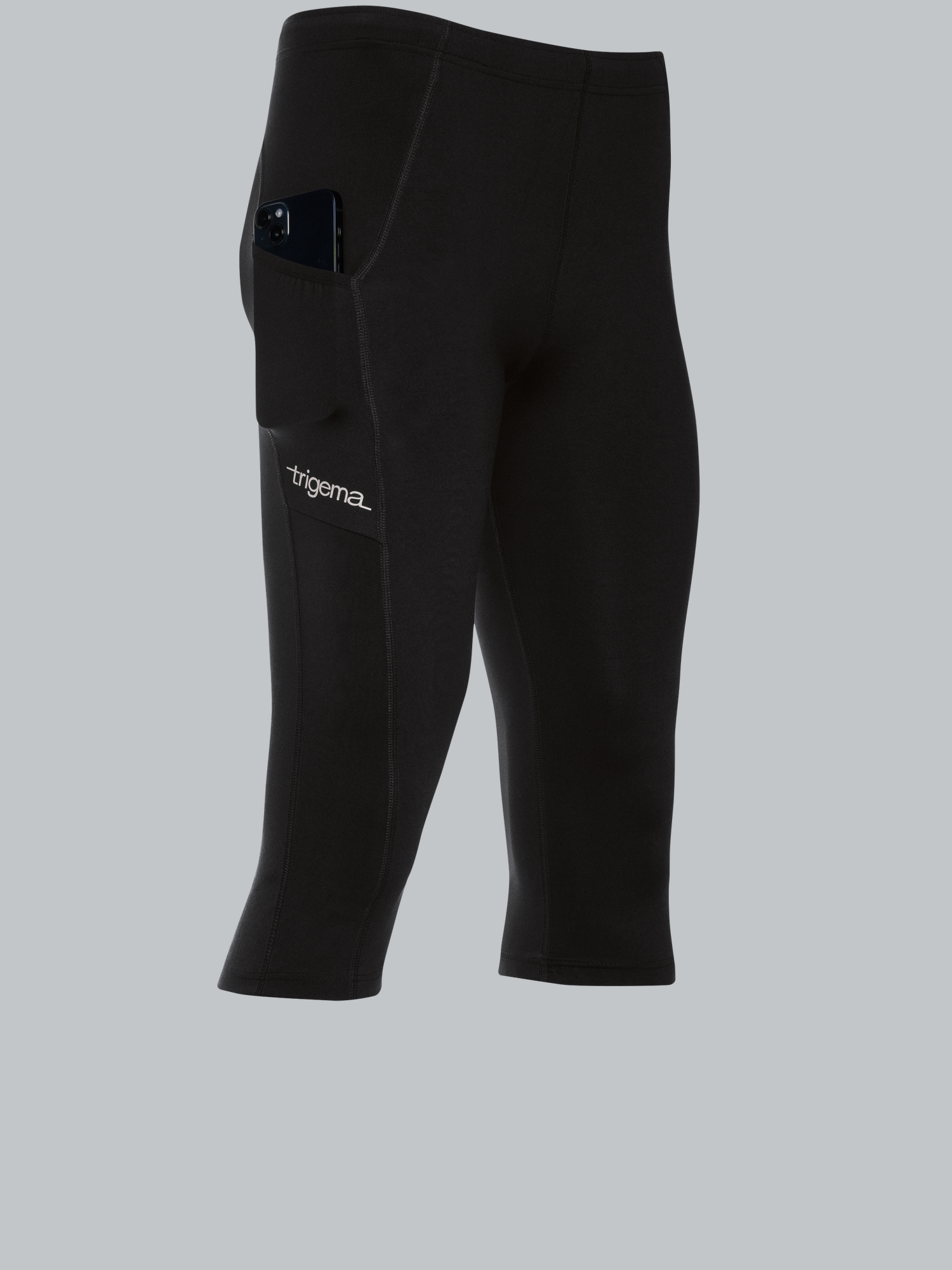 Kurze Sportleggings mit SeitentascheSchwarz