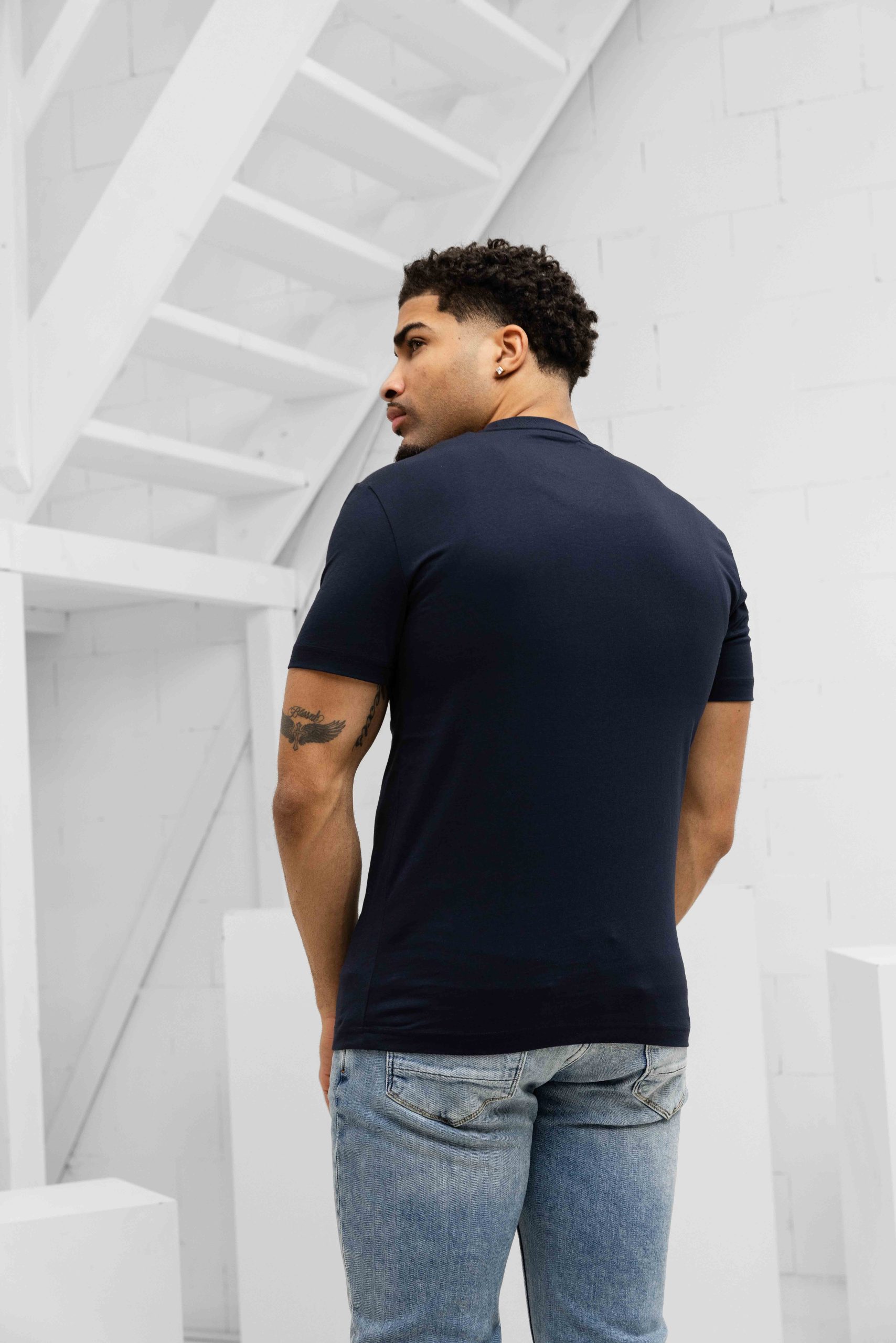 EA7 Emporio Armani 7M001412 T-Shirt Heren Donkerblauw
