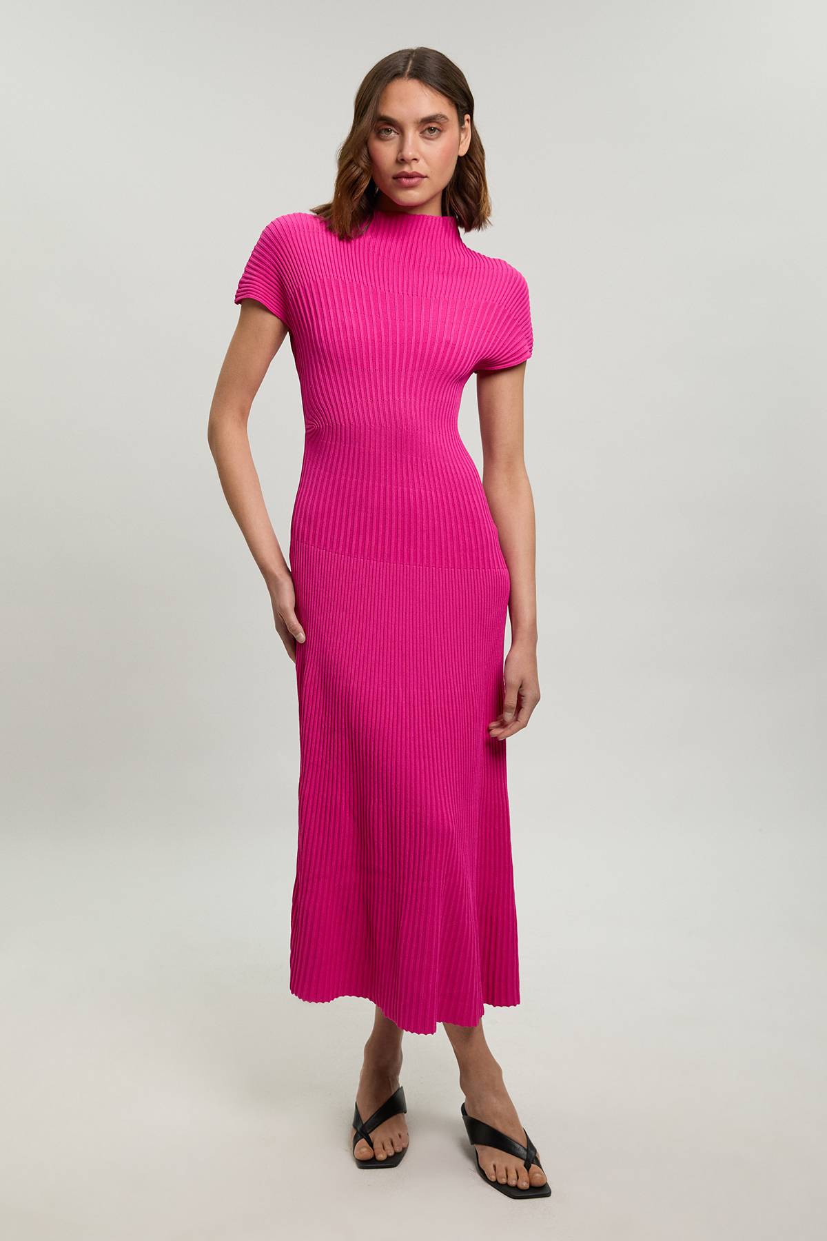 KarenMillen Robe midi en tricot avec détail de point