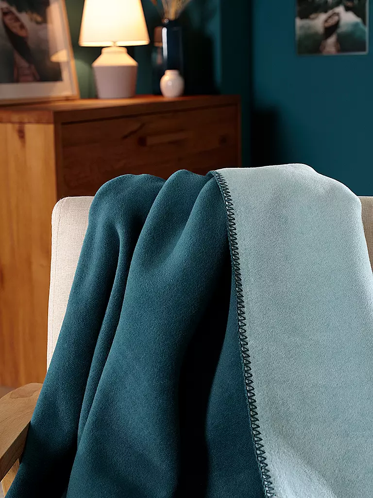 BIEDERLACK Wohndecke 150/200cm WINTER OCEAN Azul-Alpina petrol