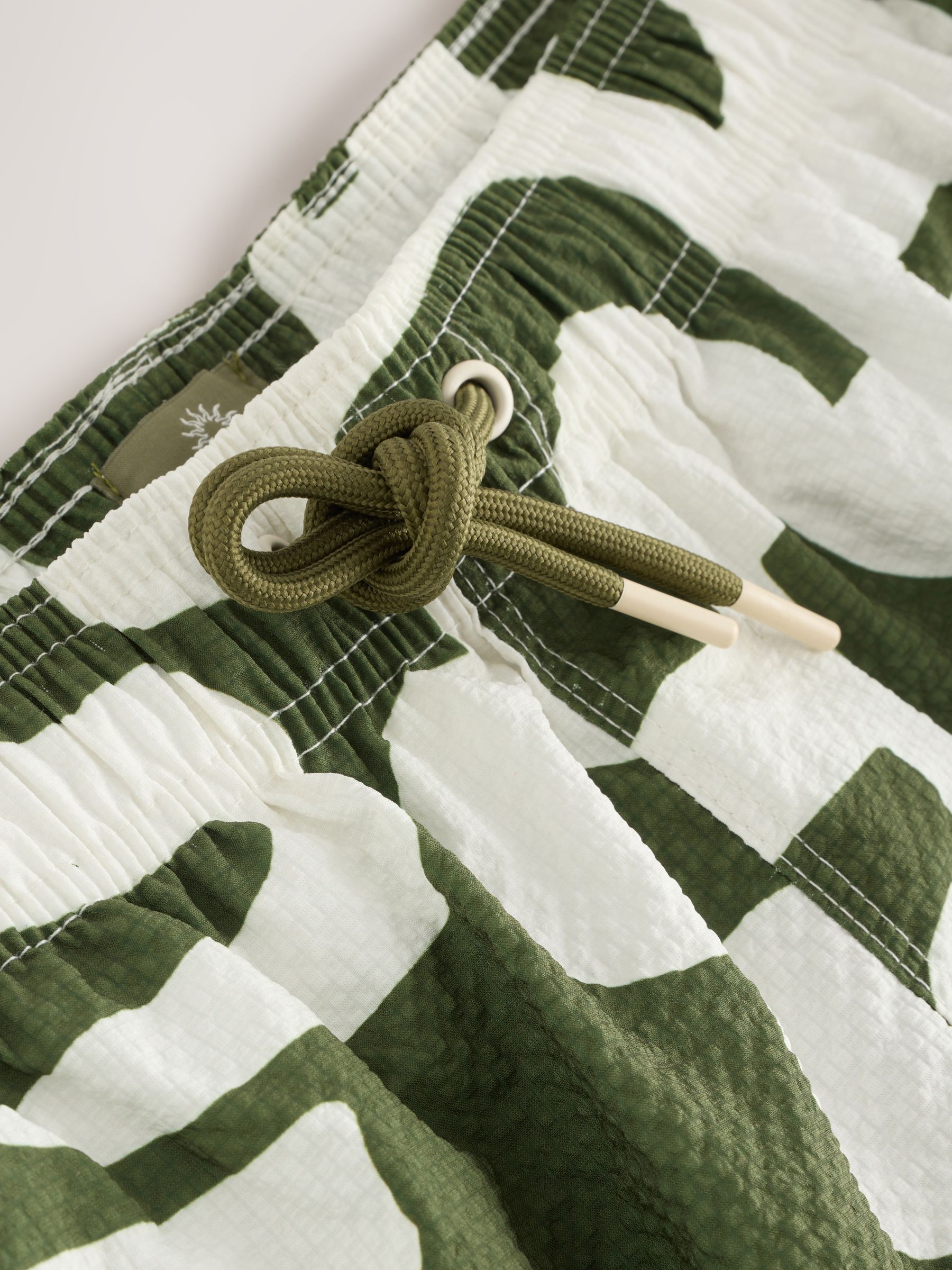 groen met abstracte print - Zwembroek Seersucker