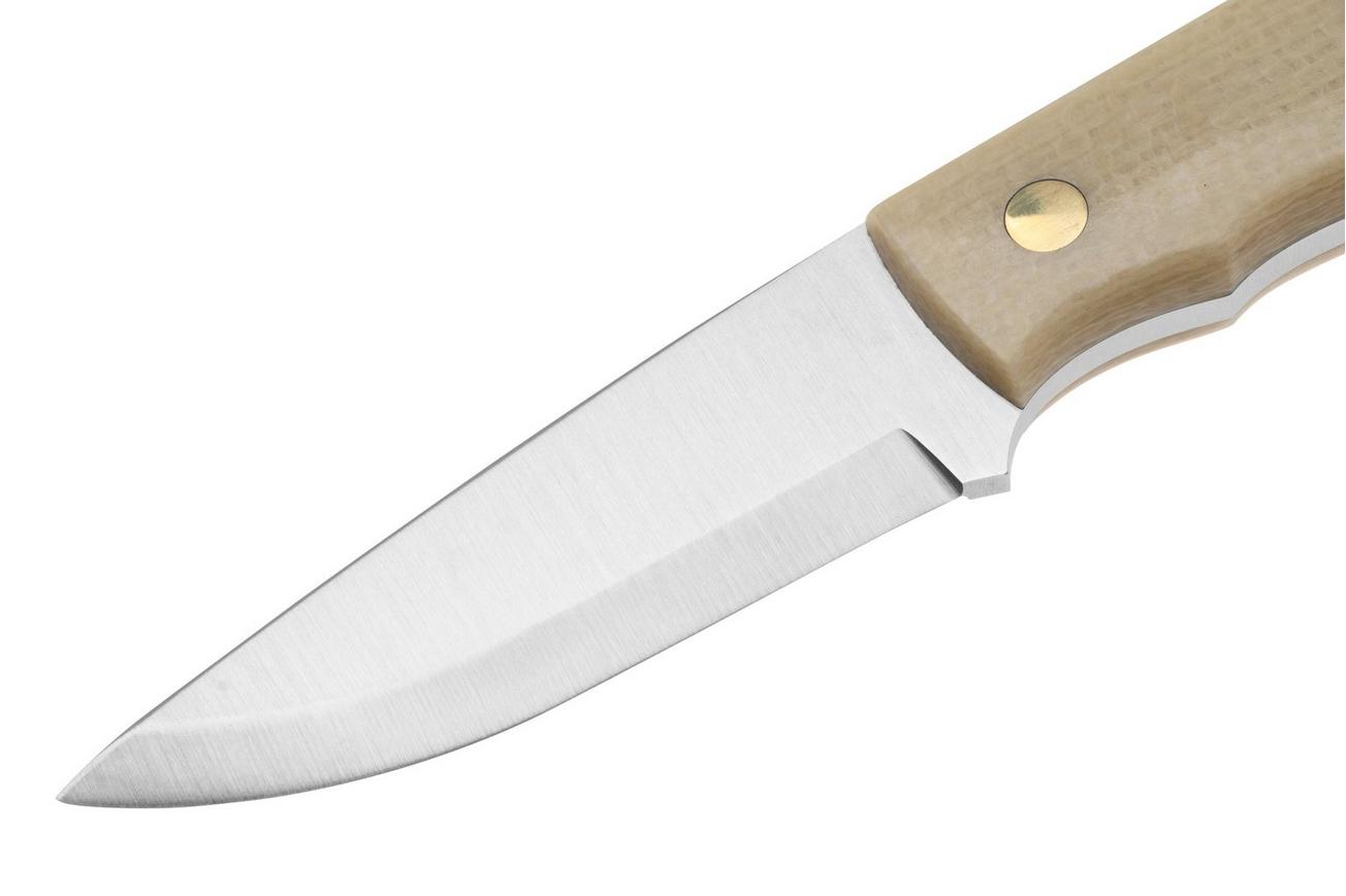 Nordic Knife Design Lizard 75 2038 Scandi, Ecru Canvas Micarta, vaststaand mes