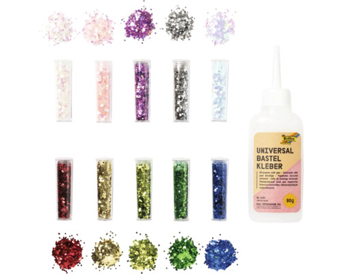 ORGANIC Chunky Glitter Set Flakes Starlight 10 blikjes