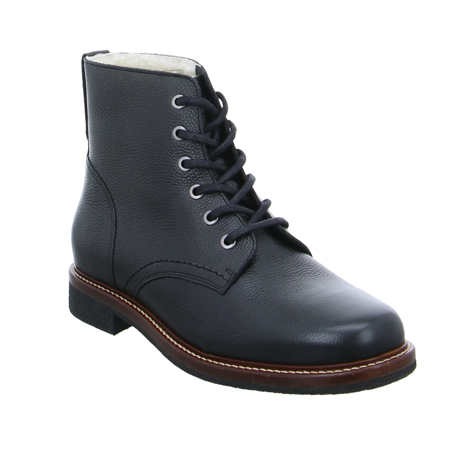 FERNANDO STRAPPA Winter-Boots Schwarz Leder