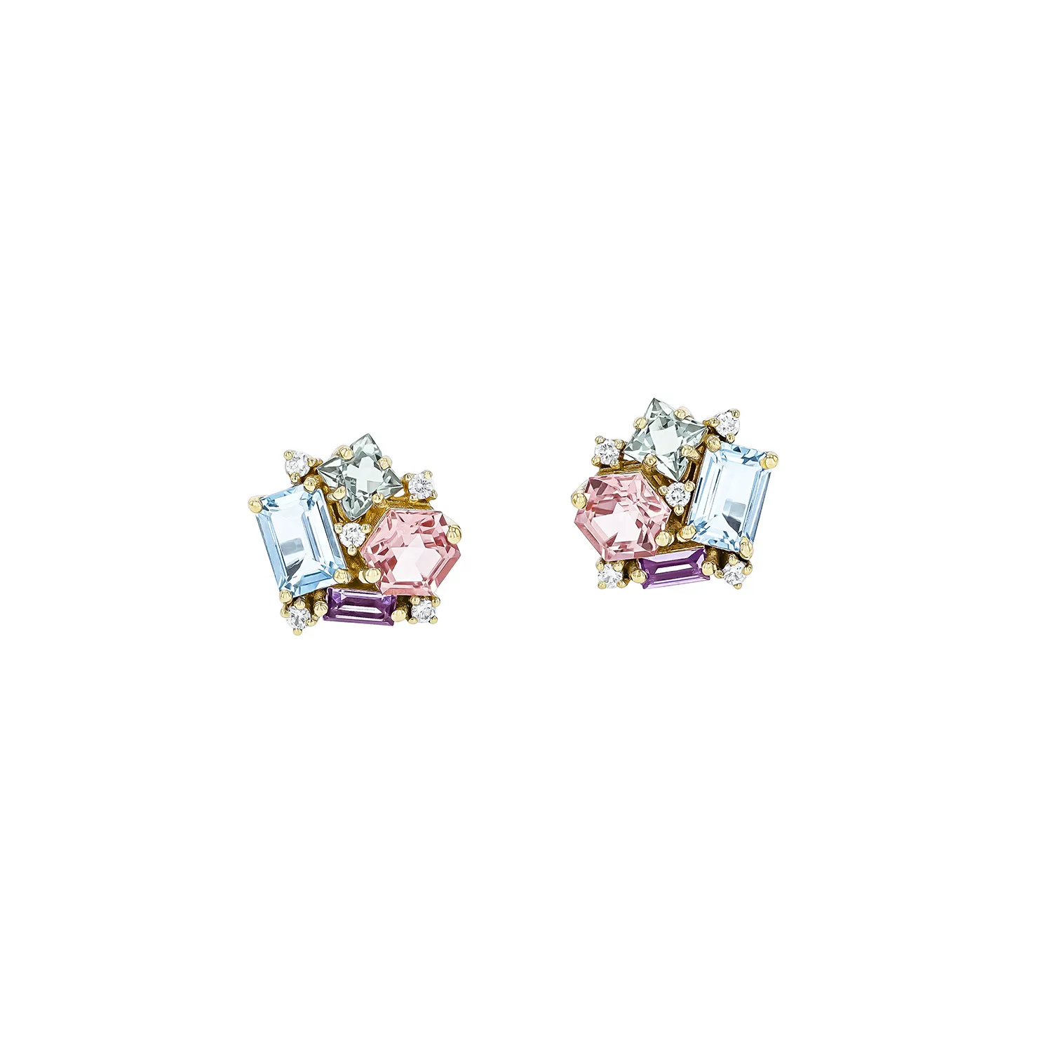 Suzanne Kalan Pastel Blossom Øreringe 14 kt. Guld 0,10 ct. PE595D-YG