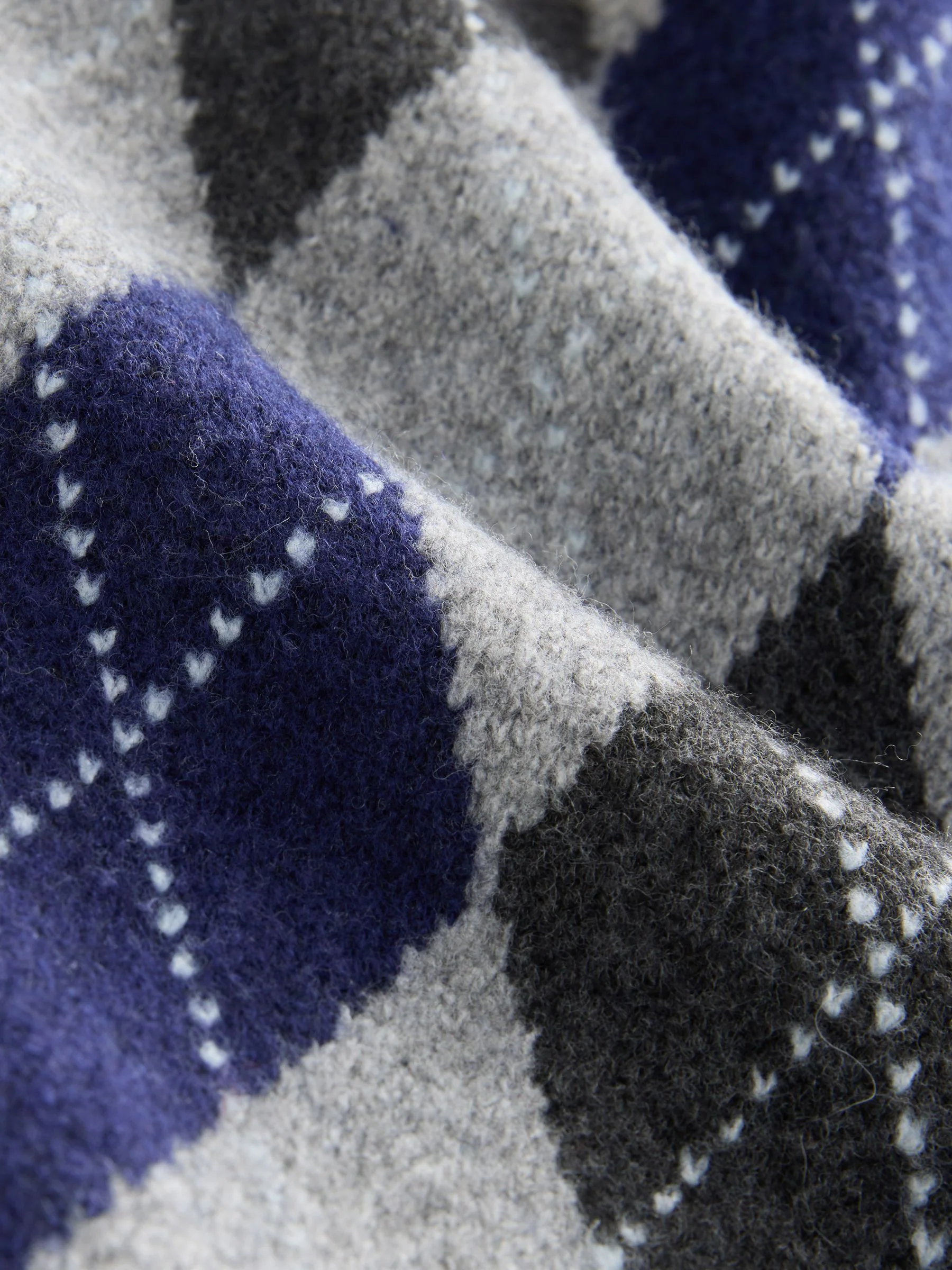 Grijs Argyle - Gebreide trui met ronde hals (3mnd -16jr)