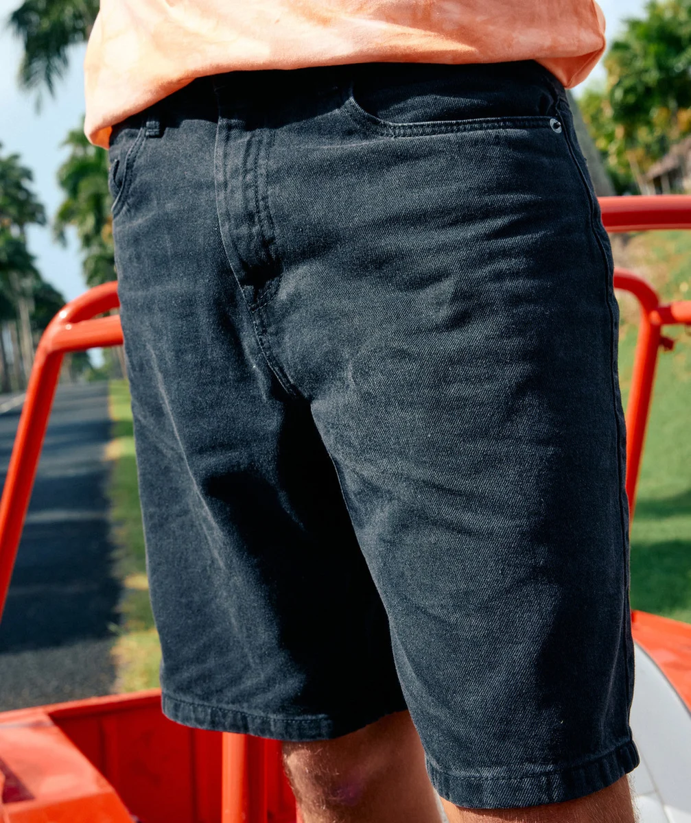 bermuda regular garçon denim low impact noir