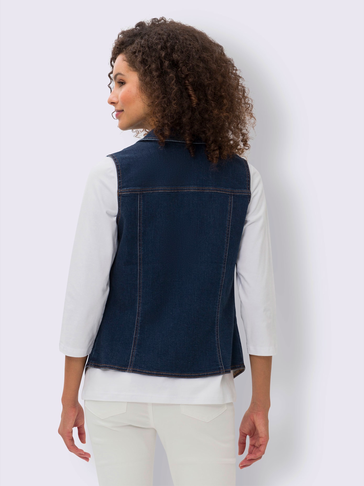 Gilet en jean coupe parfaite grâce à l'élasthanne