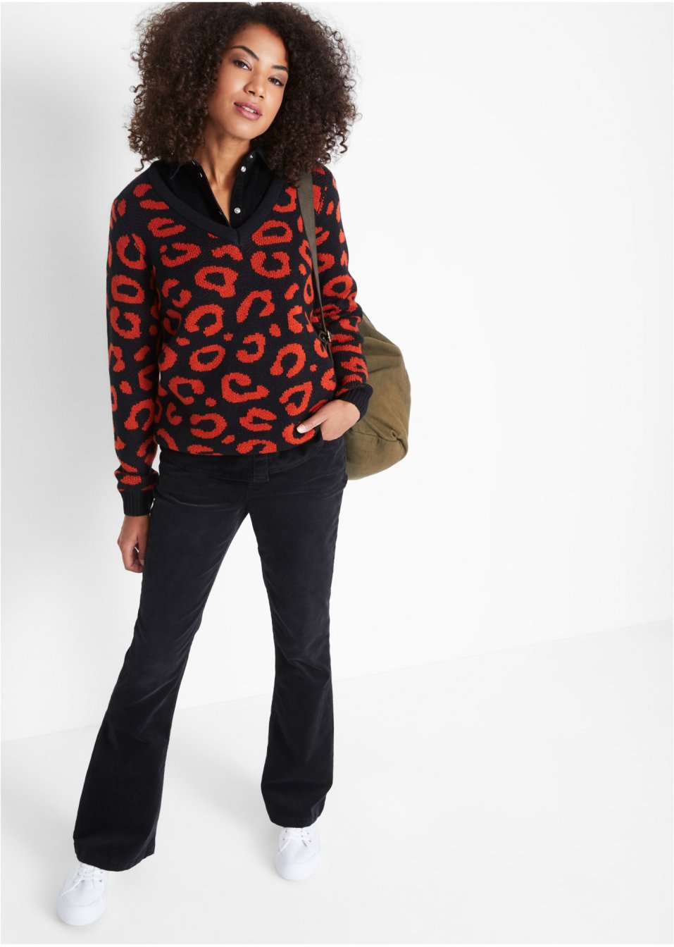 Pantalon extensible velours côtelé, FLARED