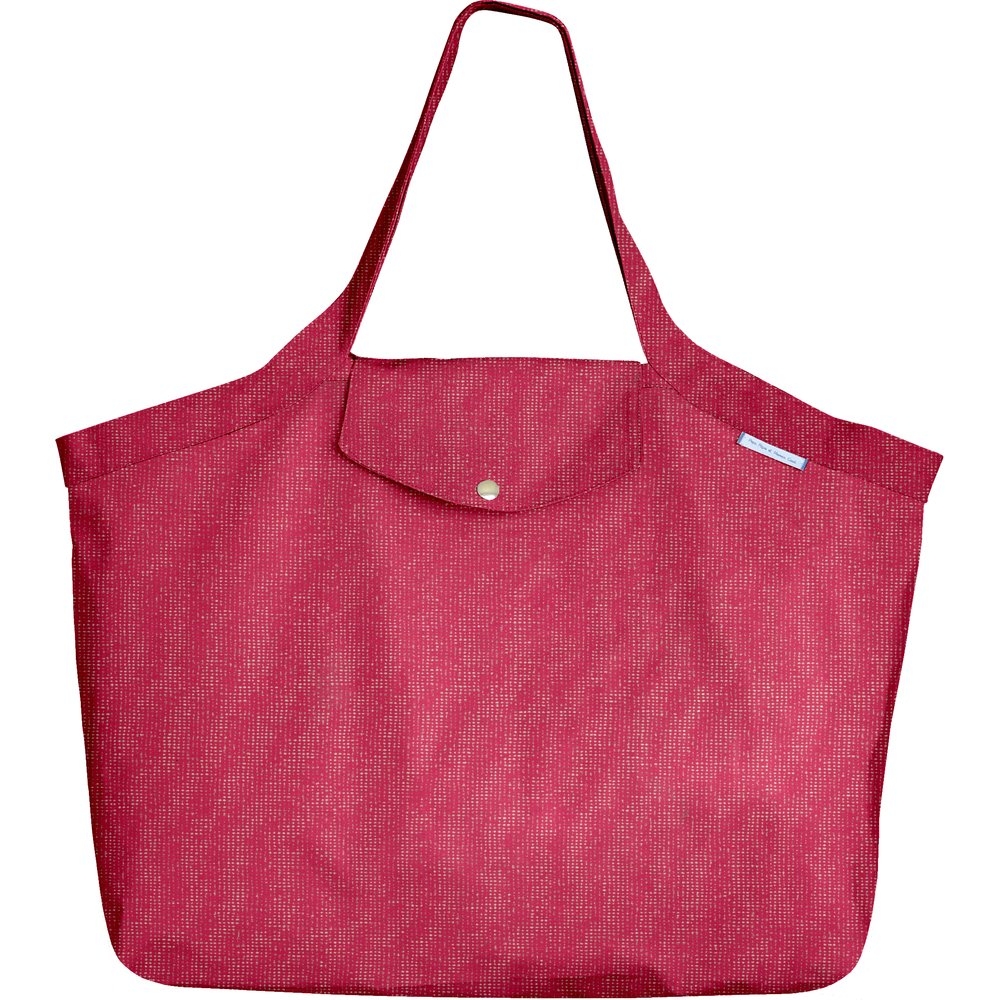 Grand Sac Cabas En Tissu Fuchsia Argent