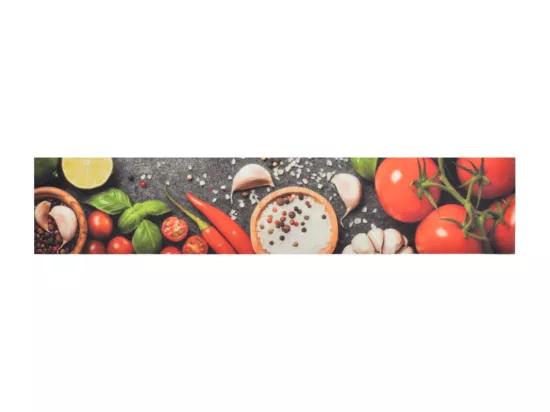 Tapis de cuisine lavable impression légumes 60x300 cm velours