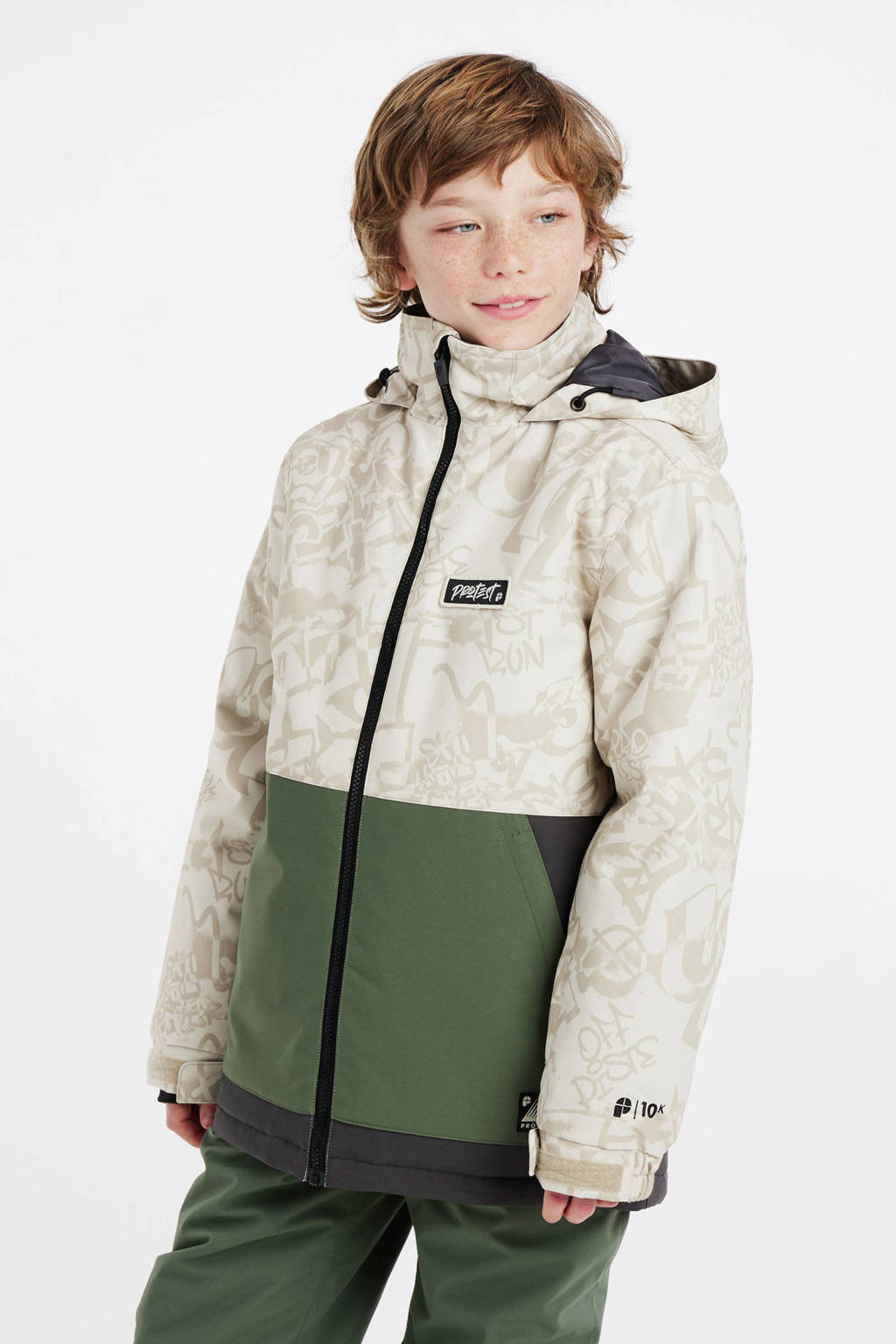 Protest ski-jack PRTFODY JR ecru/groen