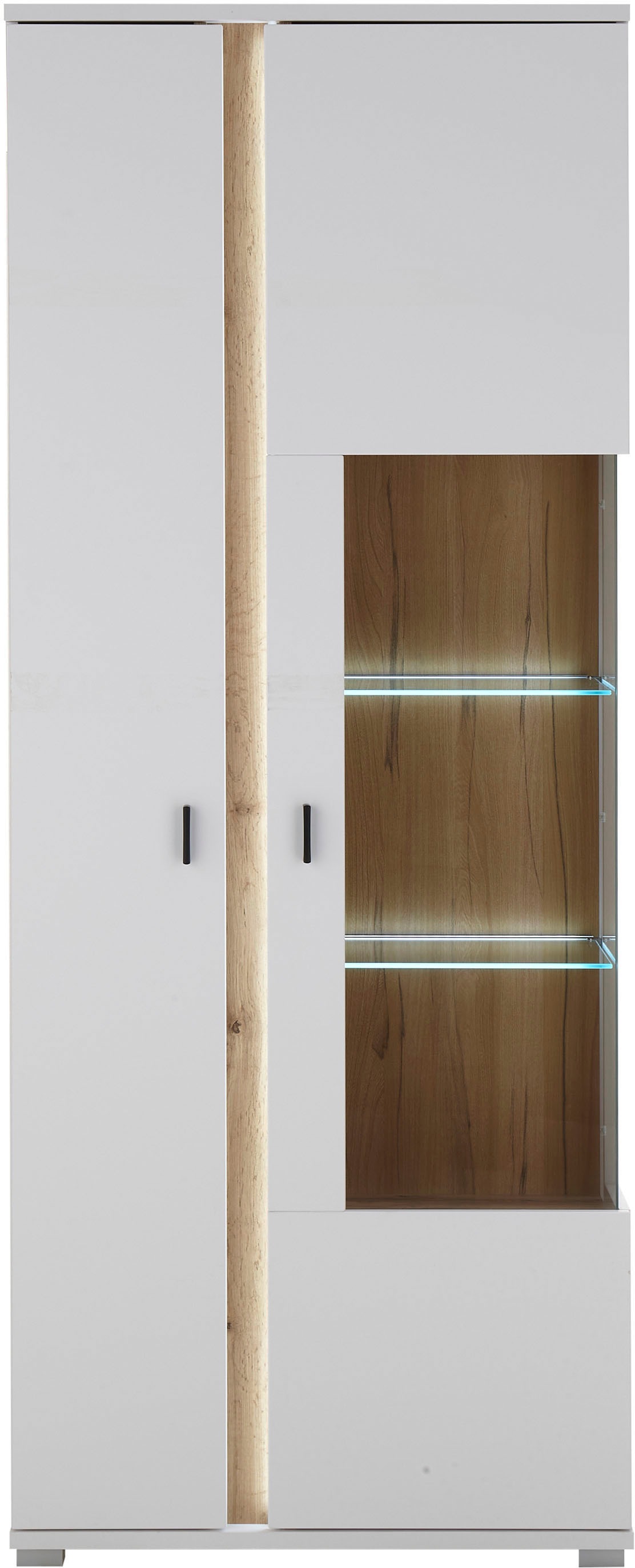 INOSIGN Vitrine »LONG ISLAND, Stauraumvitrine« 1 Stk. tlg. in moderner Trendfarbe,inklusive senkrechter Beleuchtung,Breite 80 cm