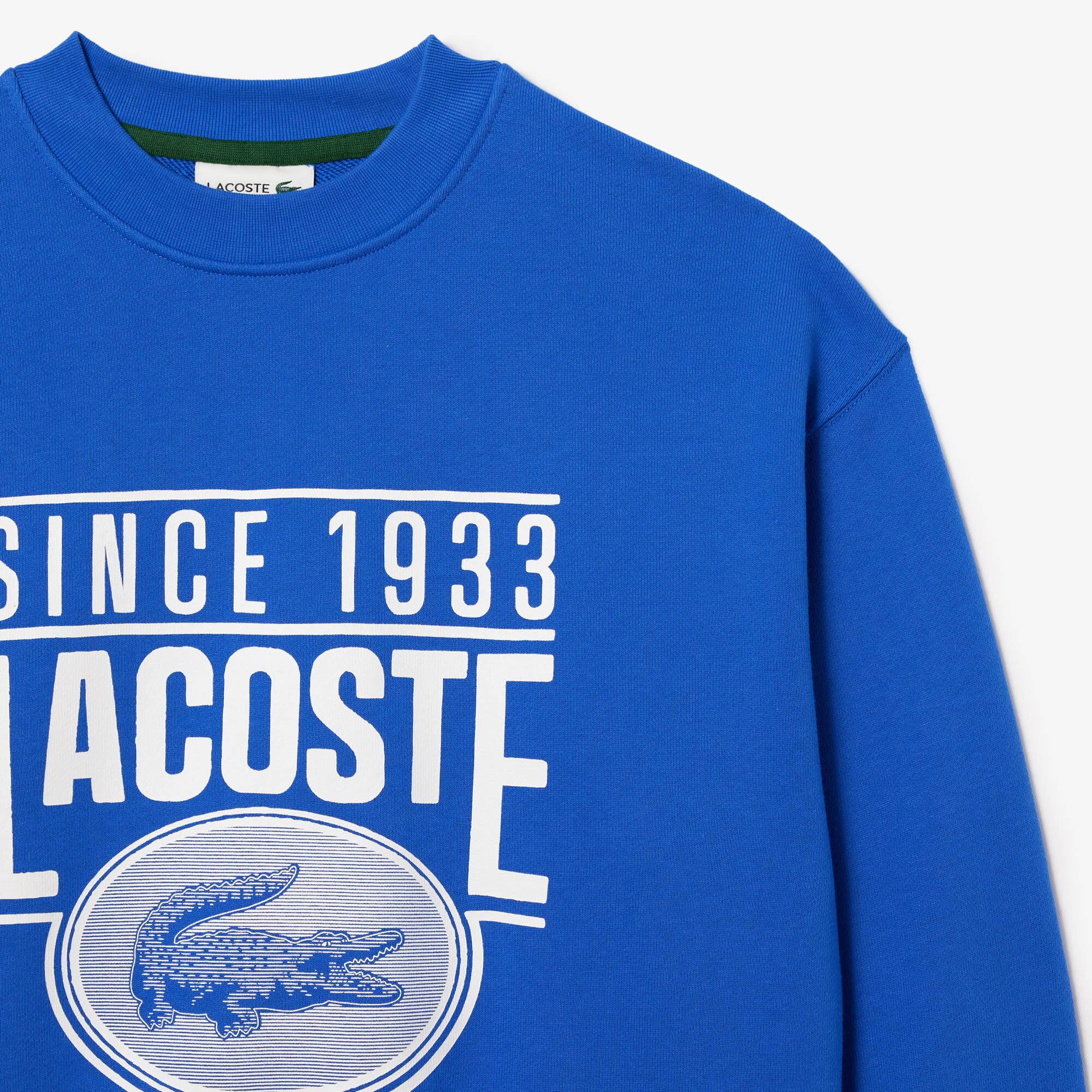 Sweatshirt aus Fleece mit 80er-Aufdruck Sweatshirts - Blau - Lacoste - Herren