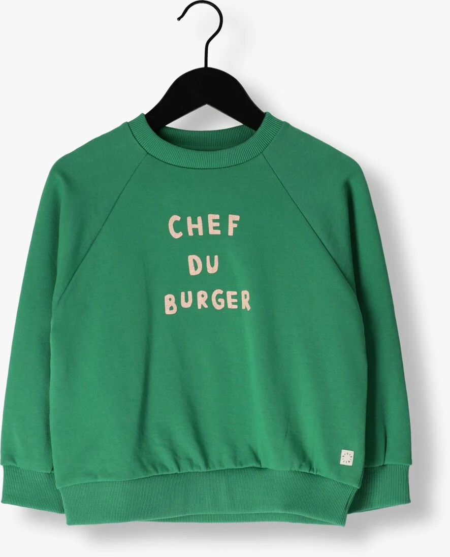 Sproet & Sprout groene sproet & sprout sweater sweatshirt raglan chef du burger