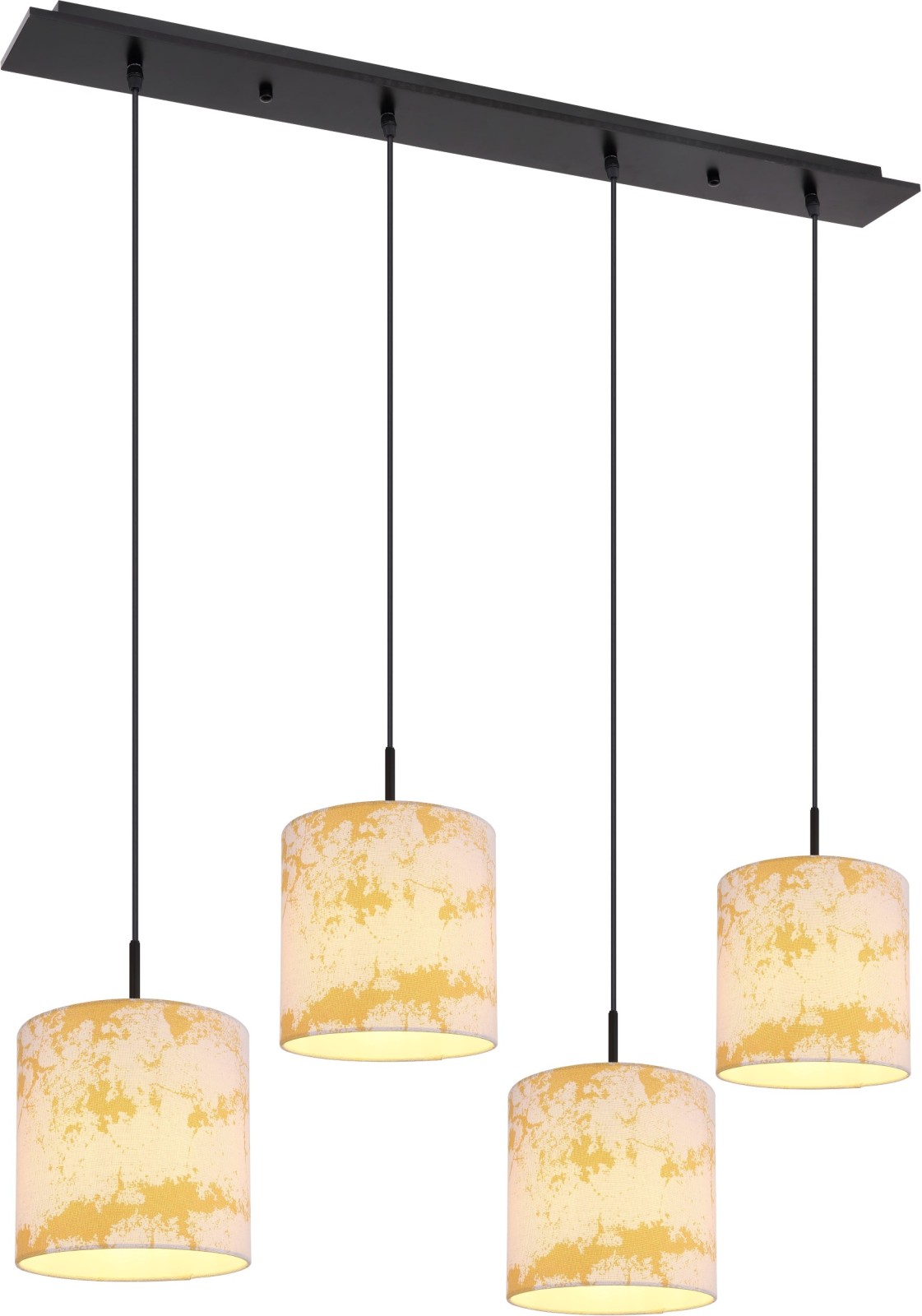 Pendelleuchte - schwarz-gold - Metall - 150 cm hoch