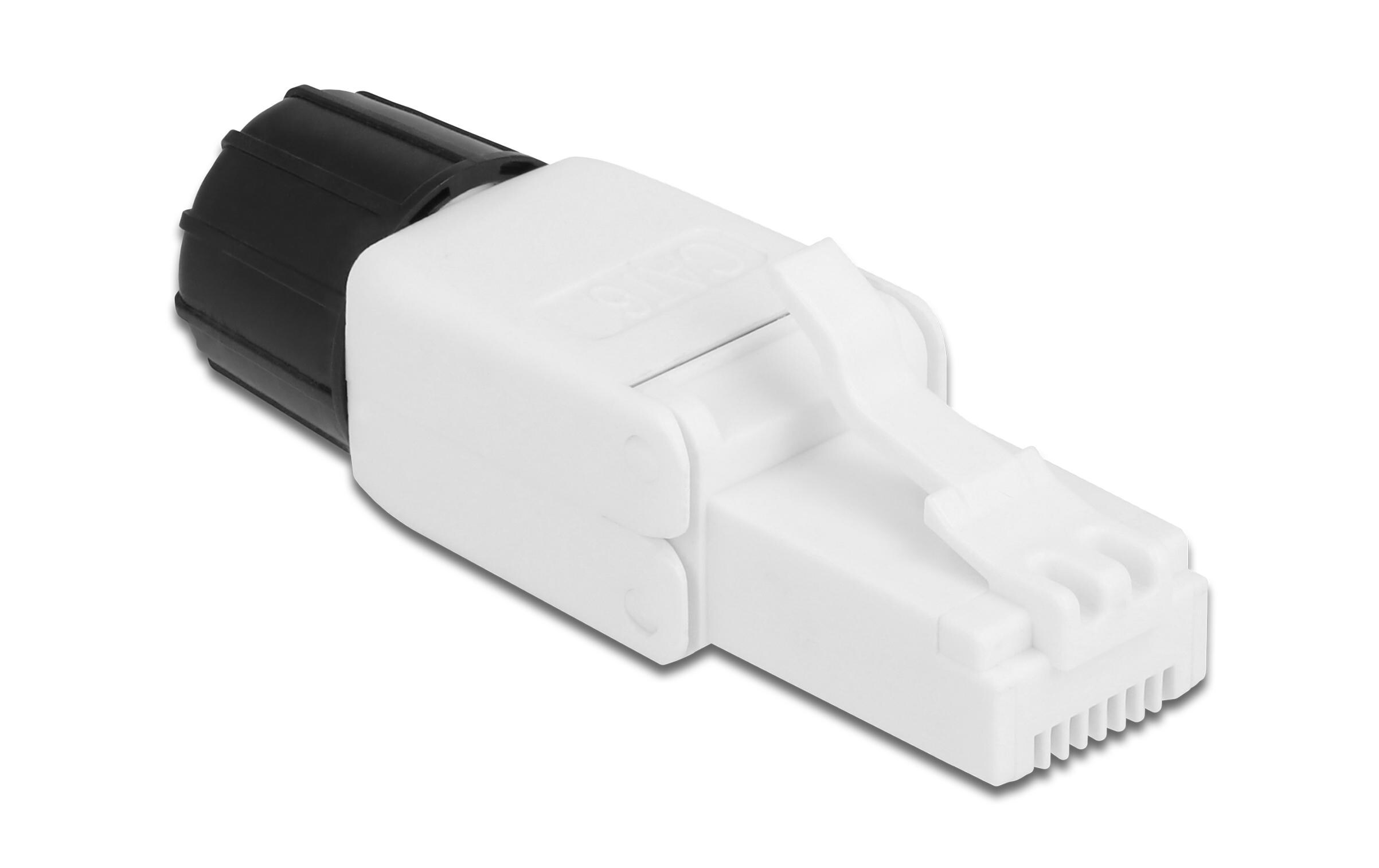 Stecker RJ45 Cat.6 UTP werkzeugfrei 1 Stück, WeissDelock RJ45 Stecker Cat.6 UTP werkzeugfrei