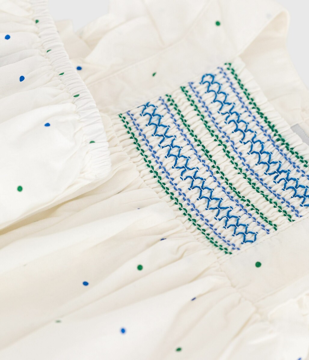 PETIT BATEAU<br>Vestido e calcinha com estampa de bolinhas em popeline