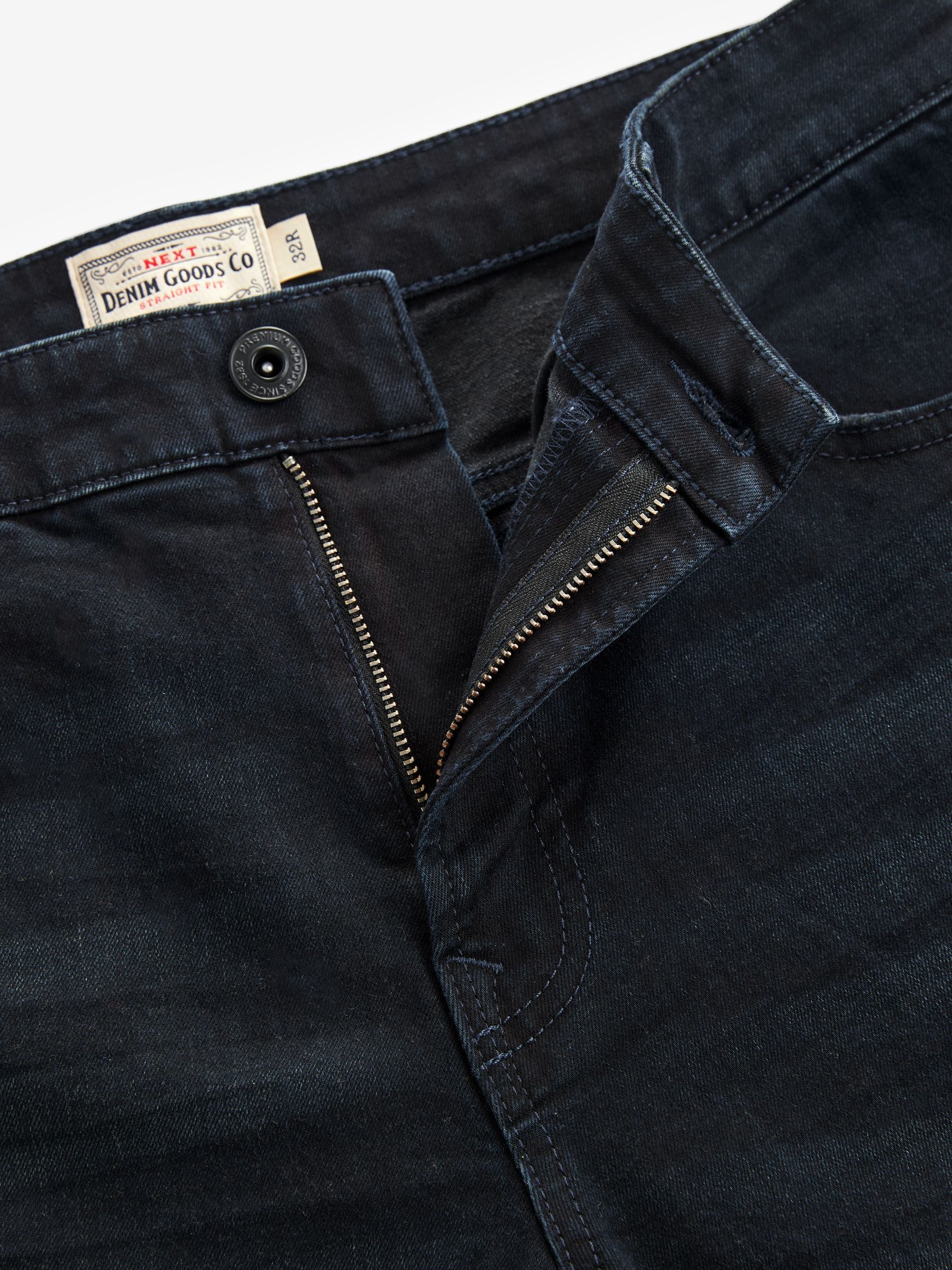 Blauw-zwart - Rechte, klassieke jeans met stretch