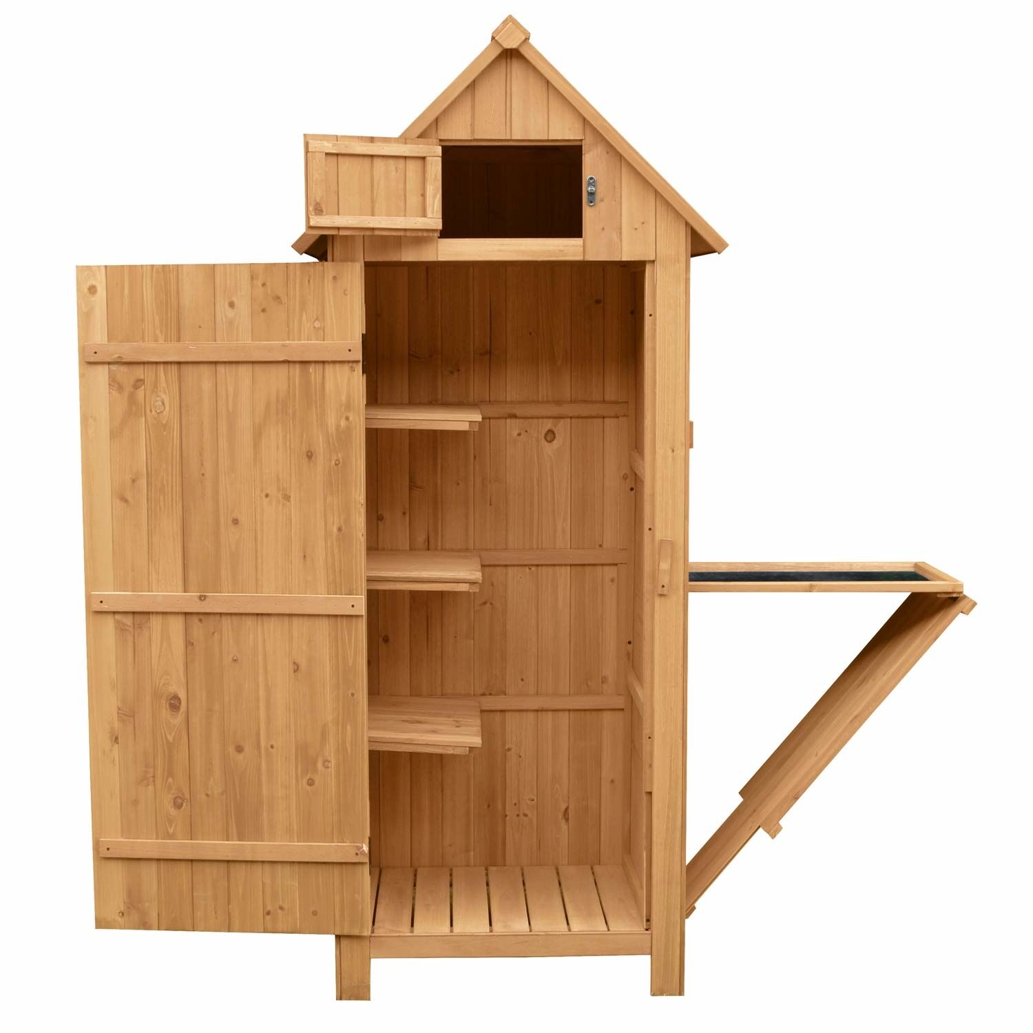 Gerätehaus mit Klapptisch aus Fichtenholz