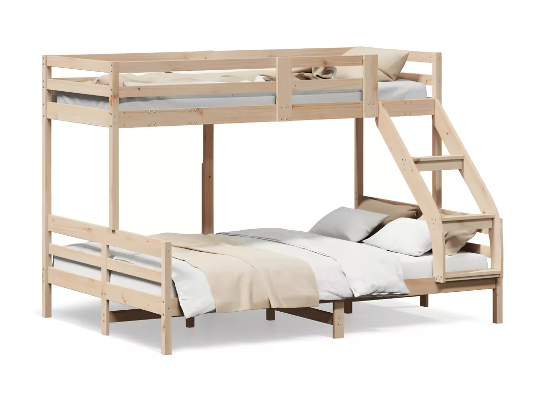 Lit superposé 90x200/140x200 cm bois de pin massif