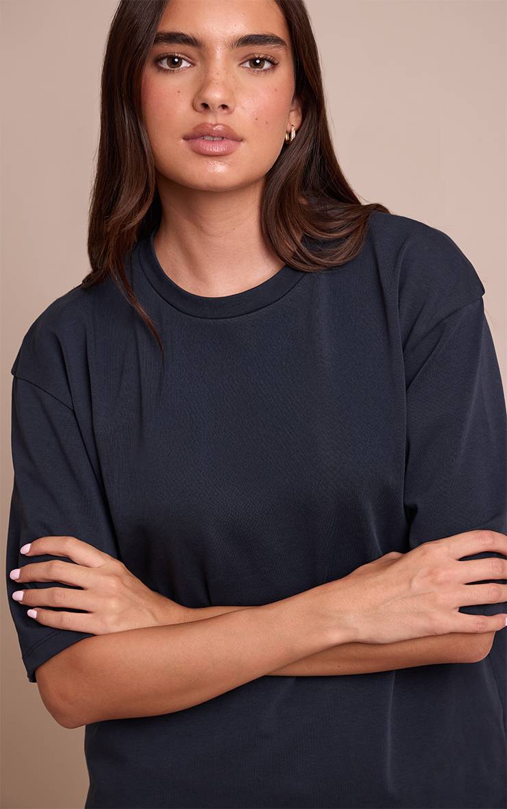 Bleu Marine T-shirt Oversize Coupe Boxy