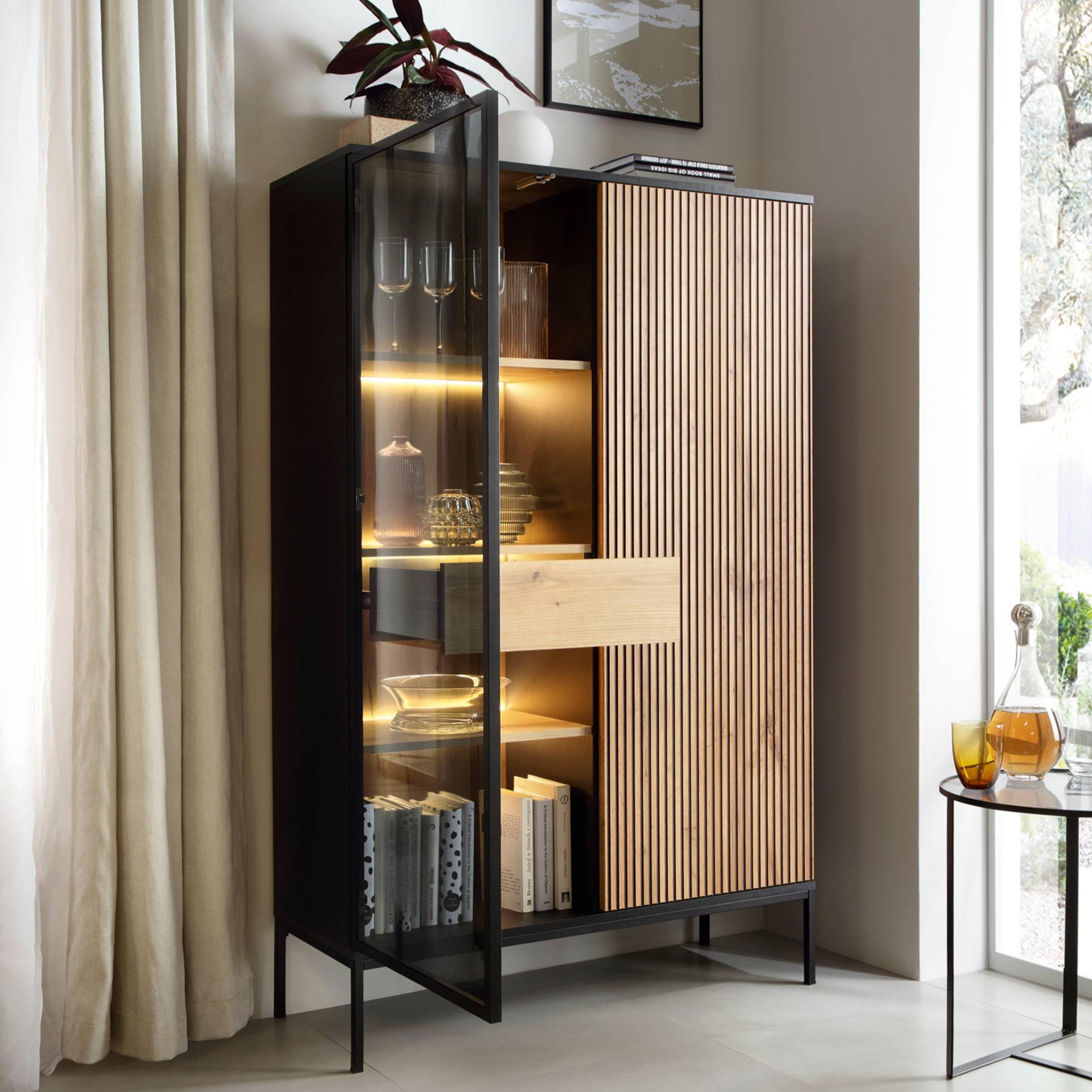 NADUVI Collection Tiana Wandkast met Verlichting - H 166 cm