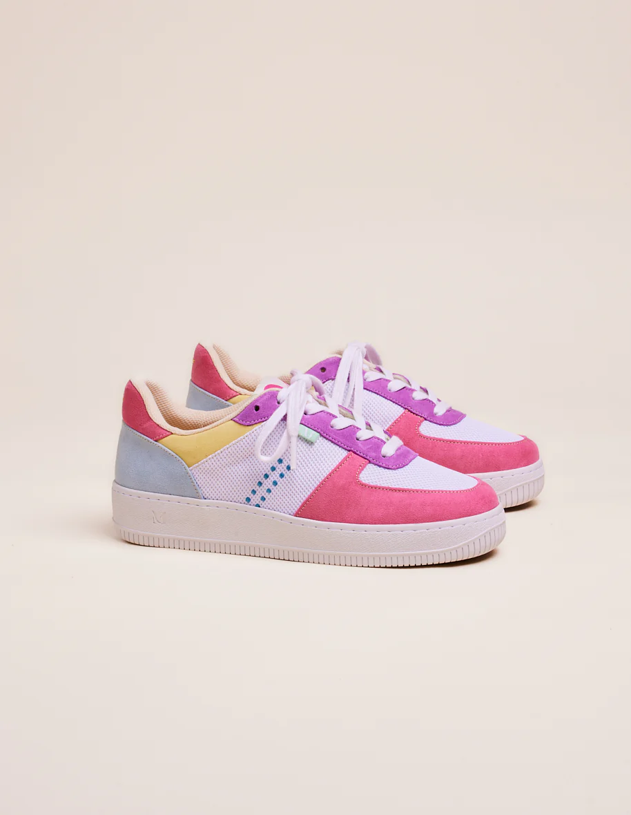 Baskets basses Maxence F - Rose blanc mauve