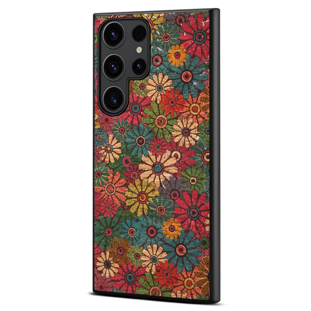 Samsung Galaxy S24 Ultra Hybrid Leder Hardcase Hülle im Vintage Mandala Look - Style 2