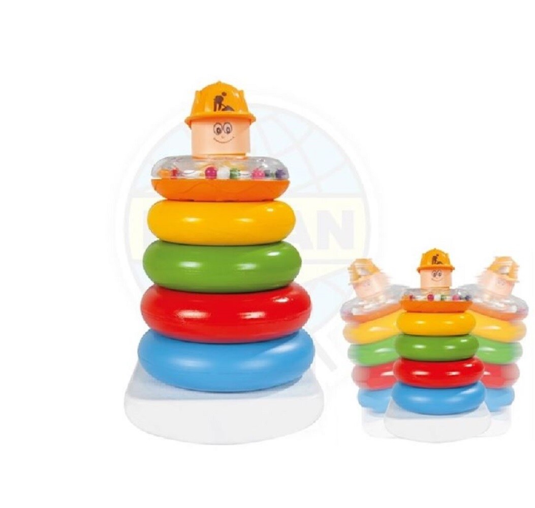 Pilsan bunter Stapelturm 03267, Stapelspaß, 5 bunte Ringe, Stapelpyramide