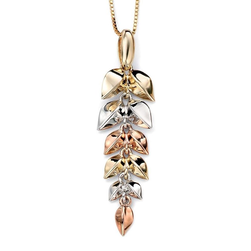 Collier fleurs trois -  Chaine en Or 375 de 41cm - Pendentif en Or 375/1000