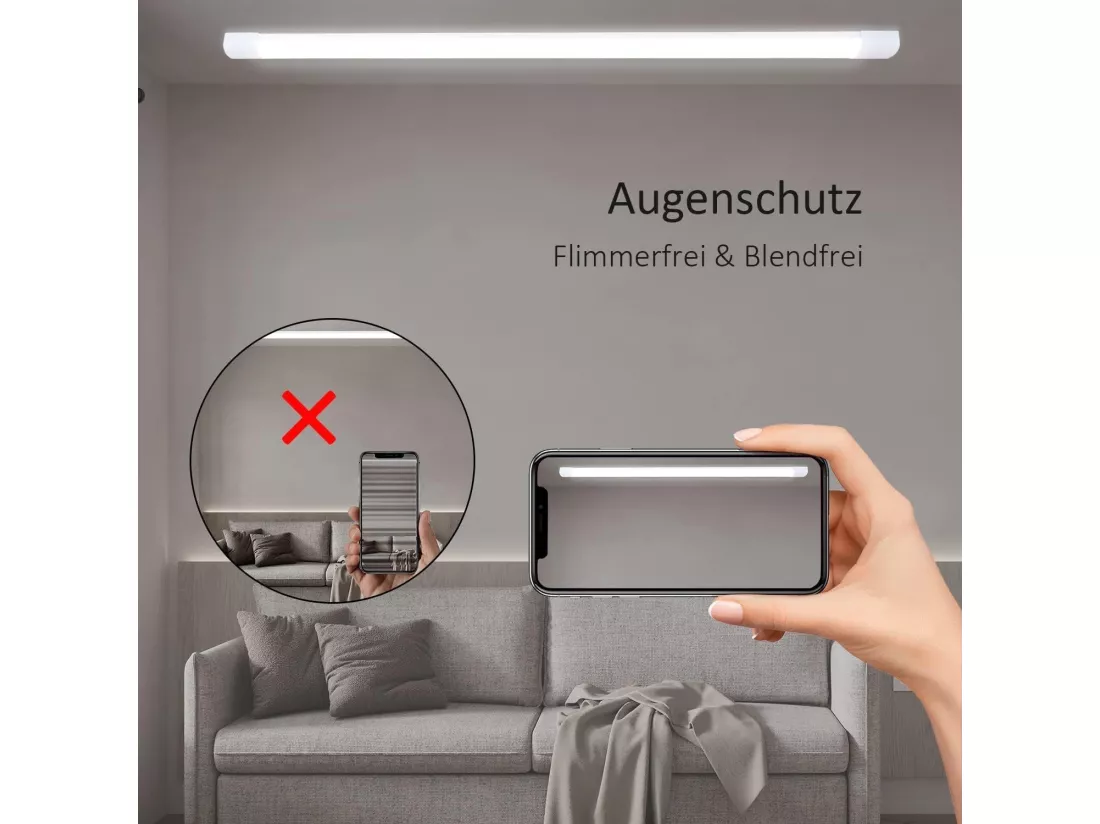 NETTLIFE Plafonnier LED 120 CM 36W tube lumière pour pièce humide 4000K lampe de cave blanc neutre angle de faisceau long 180°