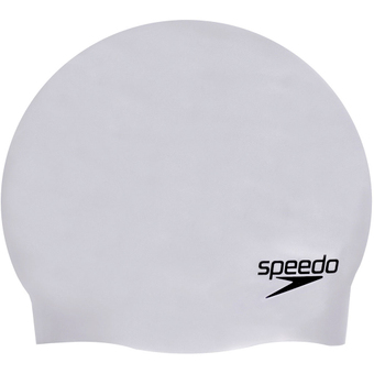 Speedo Plain Moulded Silikon  Badekappe Chrome