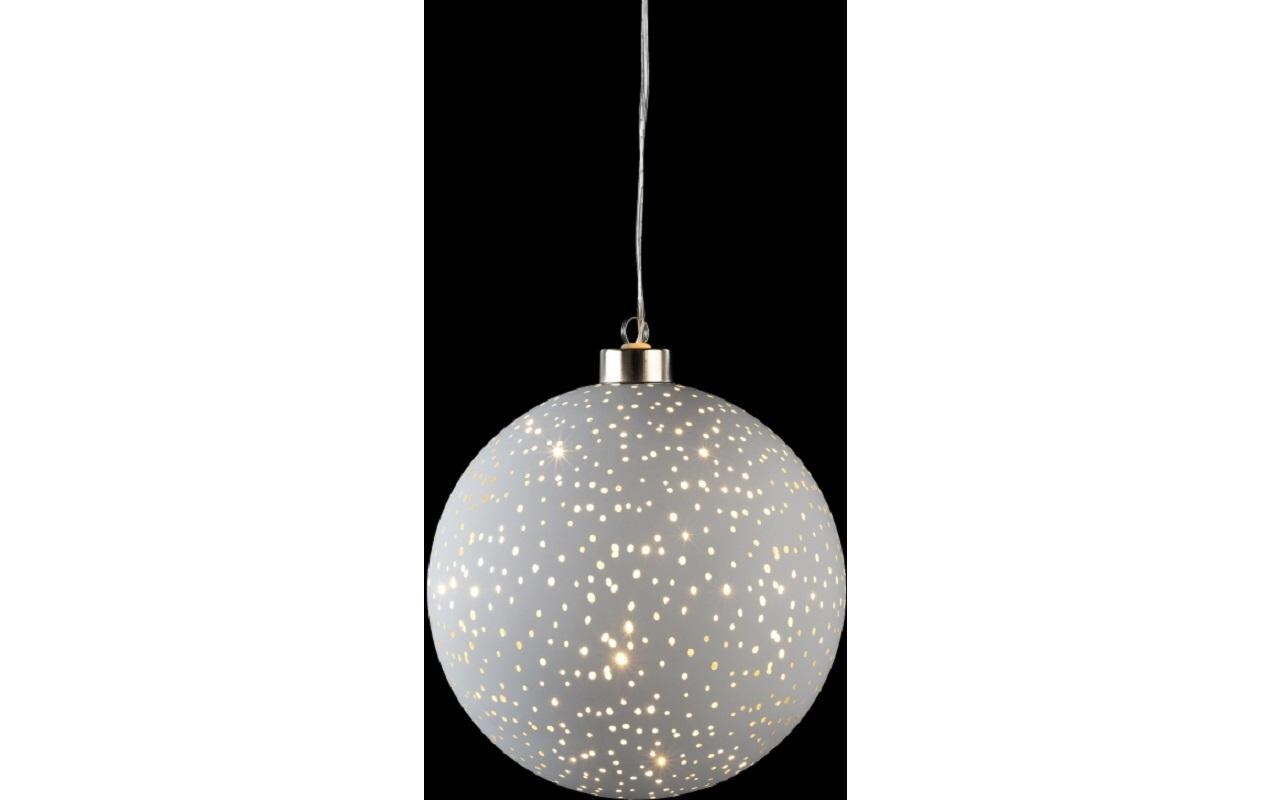 Hänger Glamour Ball L, Ø 15 cm, WeissWeihnachtshänger für den Innenbereich