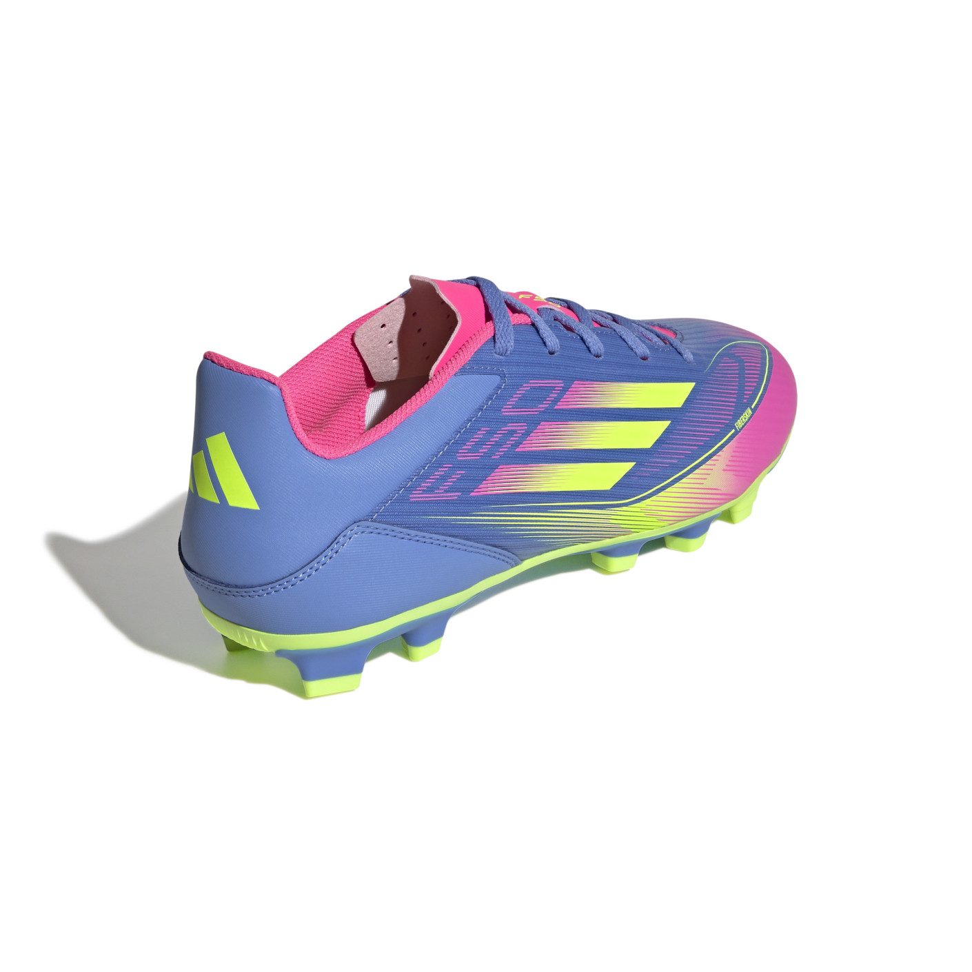 Adidas F50 Club Gras / Kunstgras Voetbalschoenen (MG) Blauw Neongeel Roze