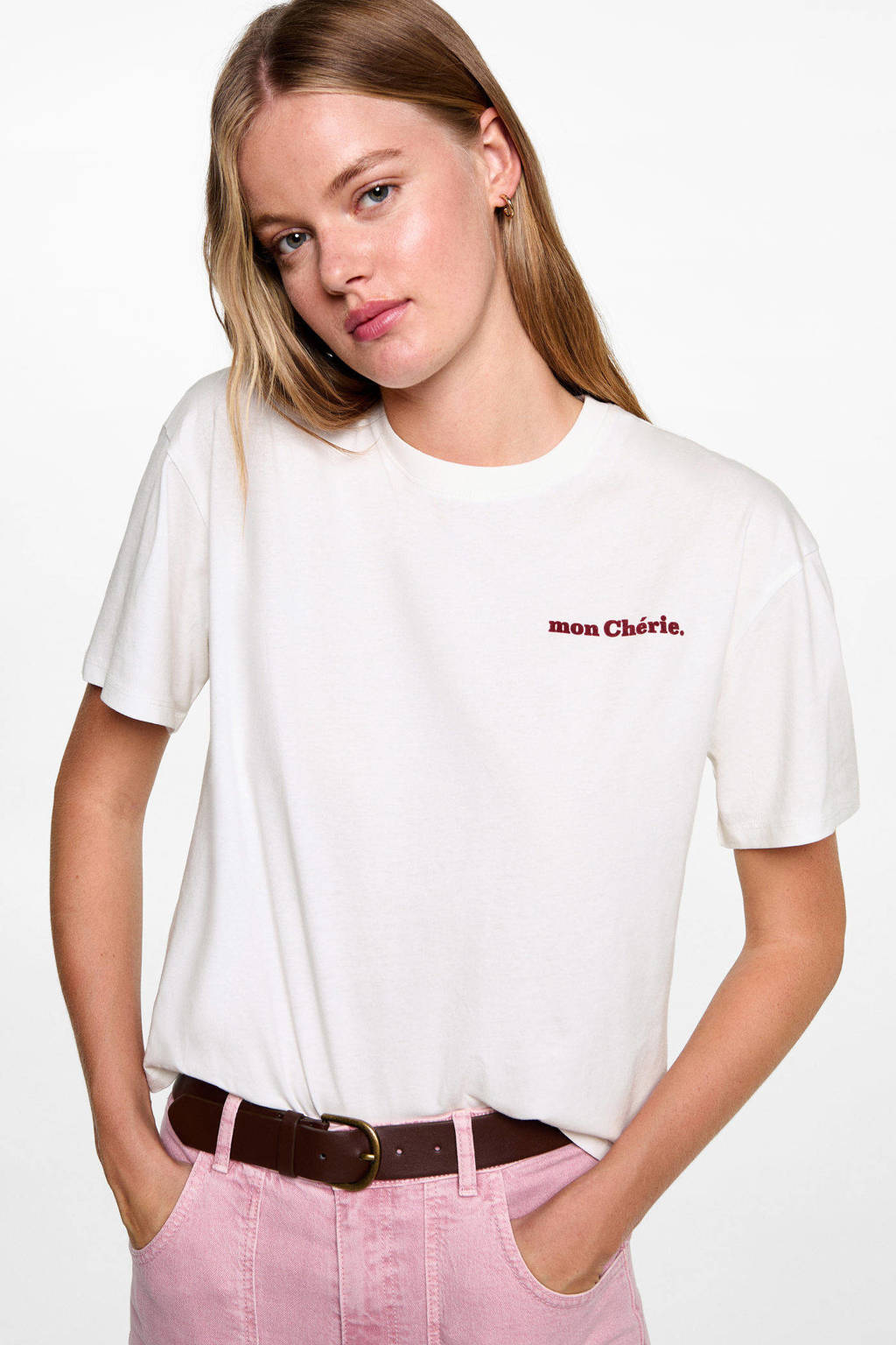 MANGO TEEN T-shirt met backprint naturel wit