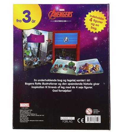 Karrusel Forlag Bog - Marvel Avengers - 4 figurer og bog