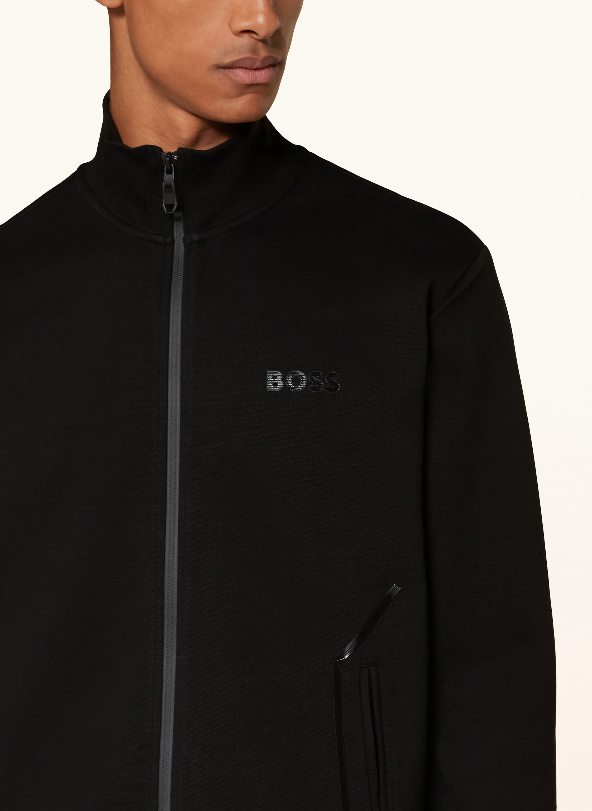 BOSS Sweatjacke SKAZ MIRROR aus Piqué