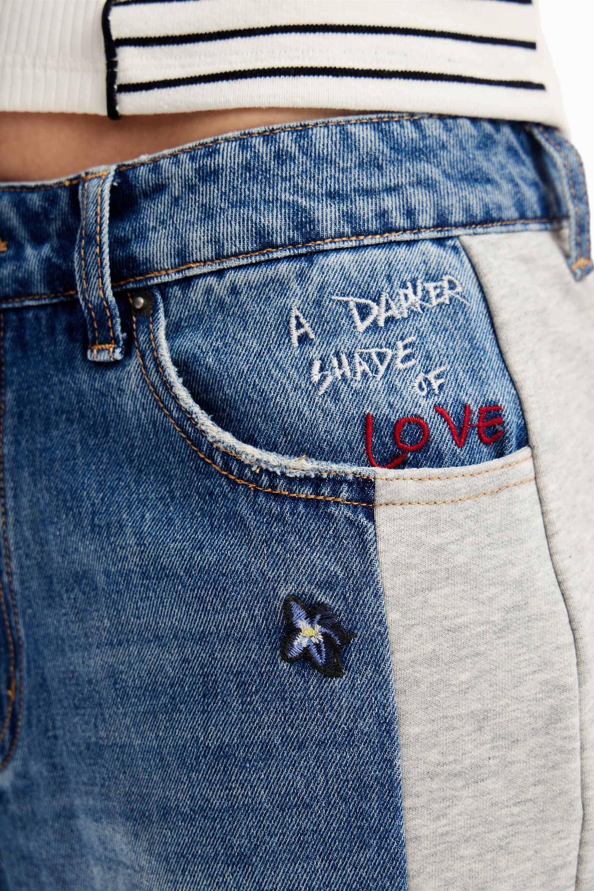 Jean jogging broderies