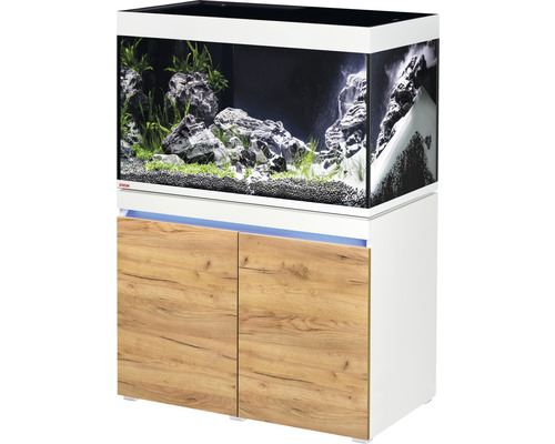 EHEIM incpiria 330 aquariumcombinatie met LED-verlichting en verlichte kast, alpen/eiken