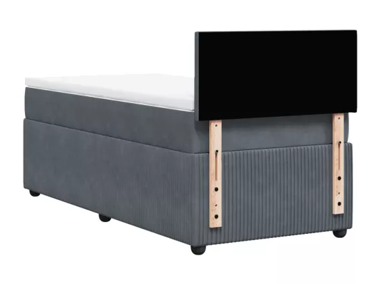 Sommier à lattes de lit et matelas Gris foncé 90x190 cm Velours