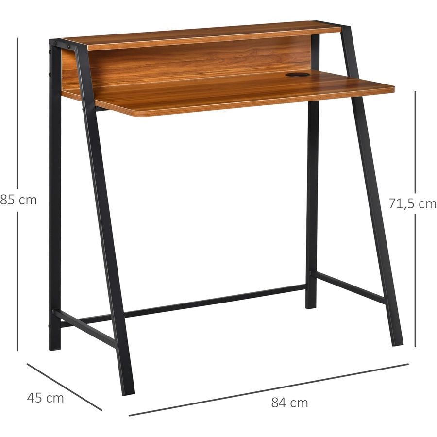 HOMCOM Schreibtisch in Walnuss-Optik walnuss, schwarz