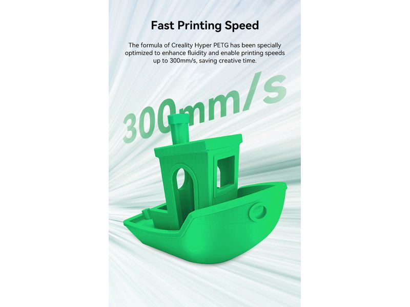 Creality Filament PETG Hyper Grün, 1.75 mm, 1 kg Hochwertiges 1.75 mm Hyper PETG Filament für 3D Drucker