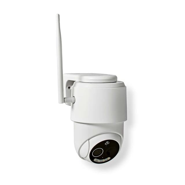 Nedis SmartLife udendørskamera | Wi-Fi | Full HD 1080p | Pan tilt | IP65 | Maks. batteritid: 5 Måned | Cloud Storage (mulighed) / microSD (ikke inkluderet) | 5 V DC | Med bevægelsessensor | Nattesyn | Hvid